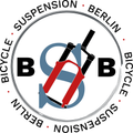 Das Logo von der Firma Bicycle Suspension Berlin, Oliver Perleberg. Fahrwerk Service Center. 