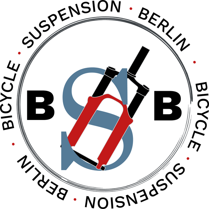 Das Logo von der Firma Bicycle Suspension Berlin, Oliver Perleberg. Fahrwerk Service Center. 