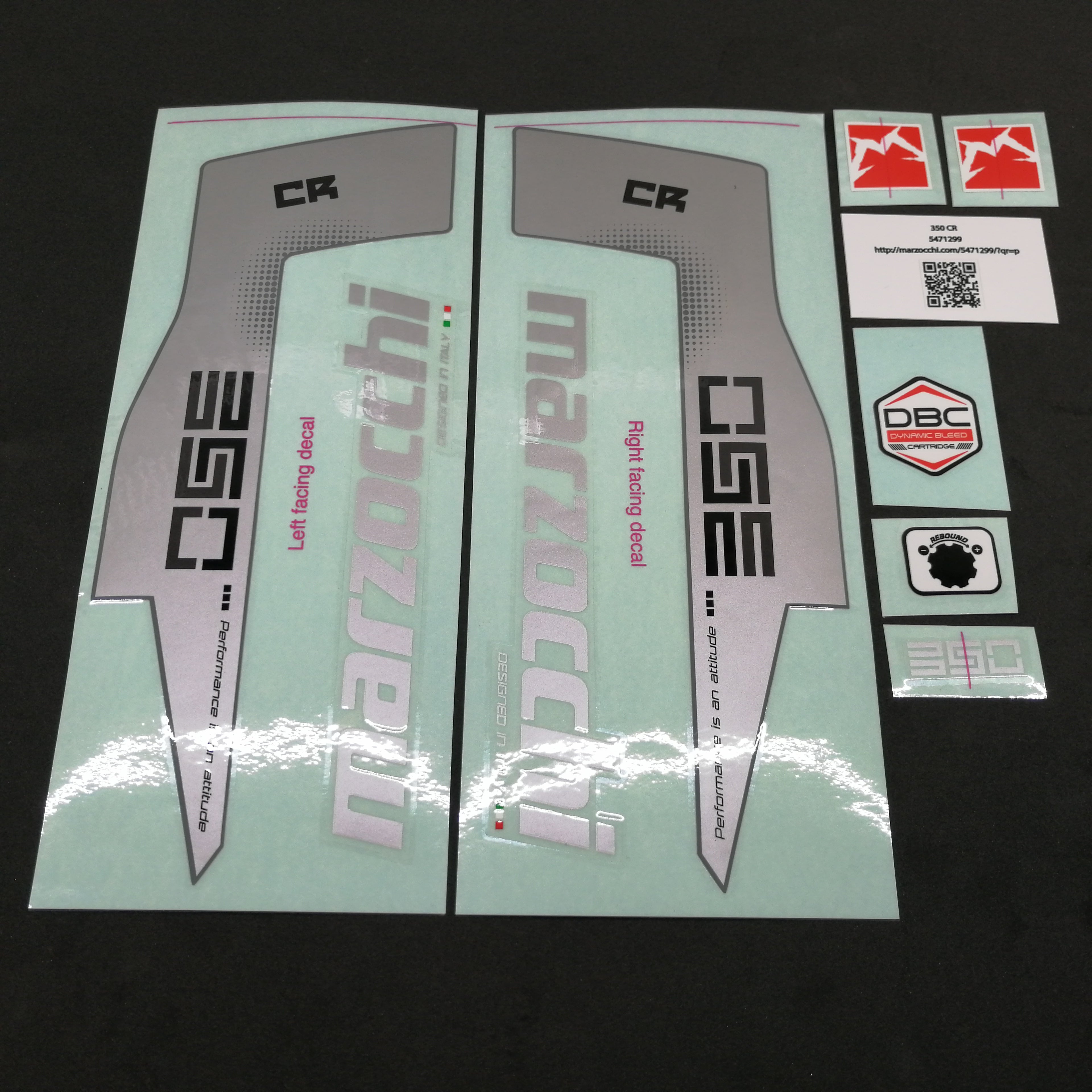 STICKER KIT MY15 350 CR WHT-FORK