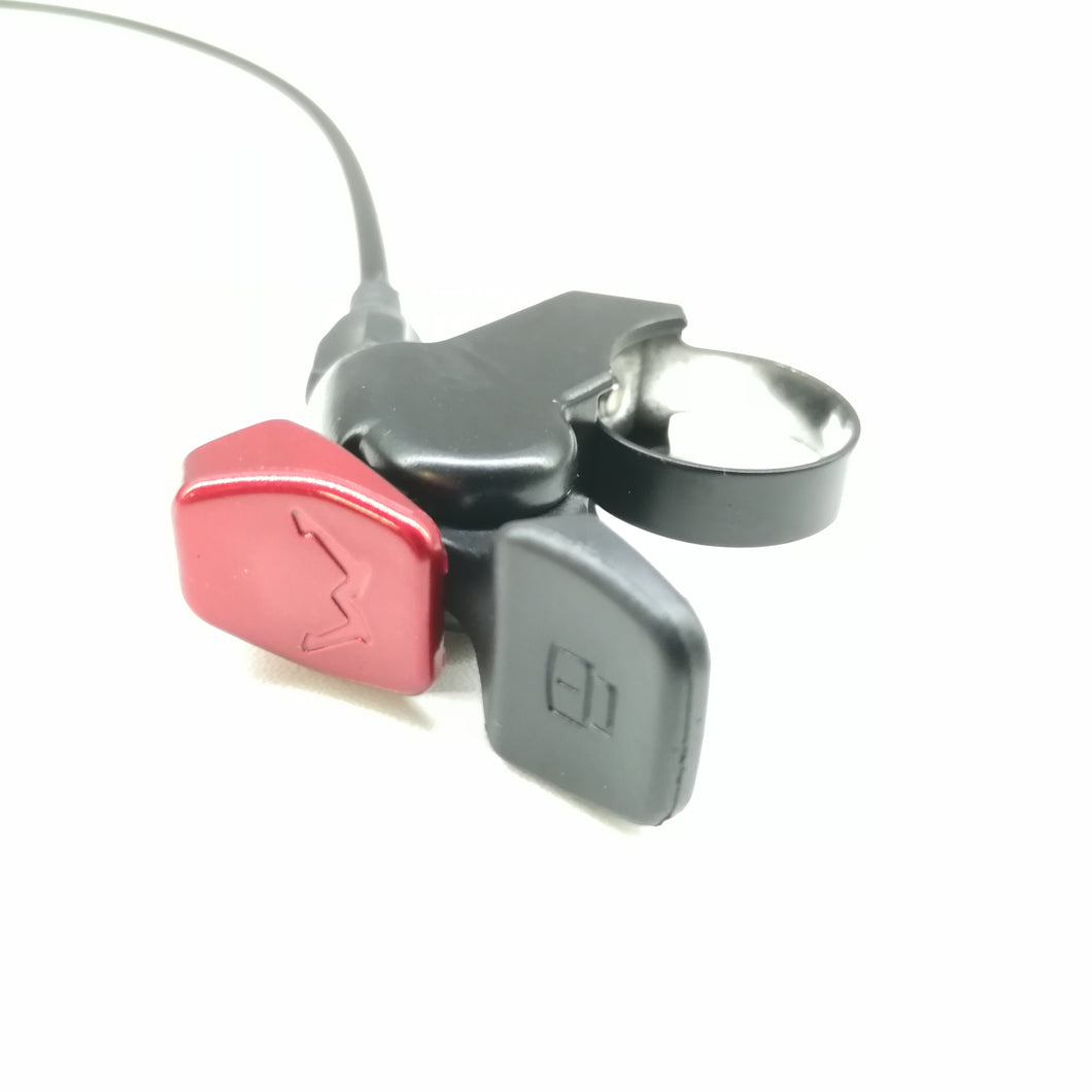 The Marzocchi Bomber REMOTE CONTROL HANDLEBAR GROUP LO/LR is designed specifically for the 320 22 33 44 Corsa model, providing precise control and improved performance for riders from '09-'11.